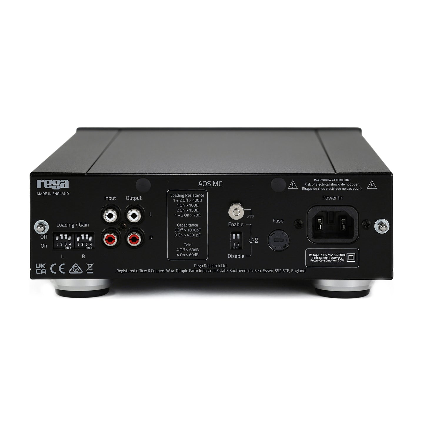 Rega Aos MM/MC Phonostage - Rear view / ports