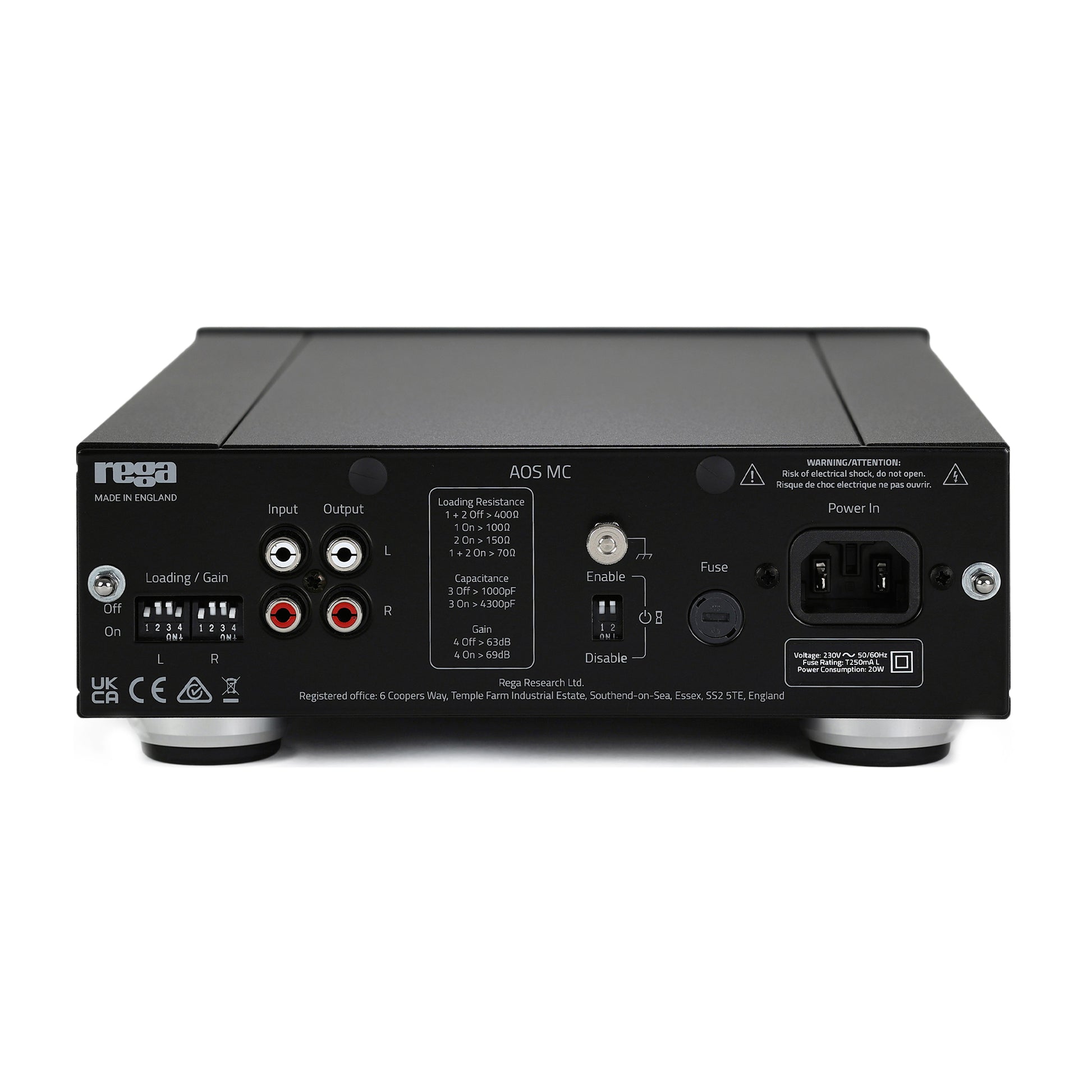 Rega Aos MM/MC Phonostage - Rear view / ports