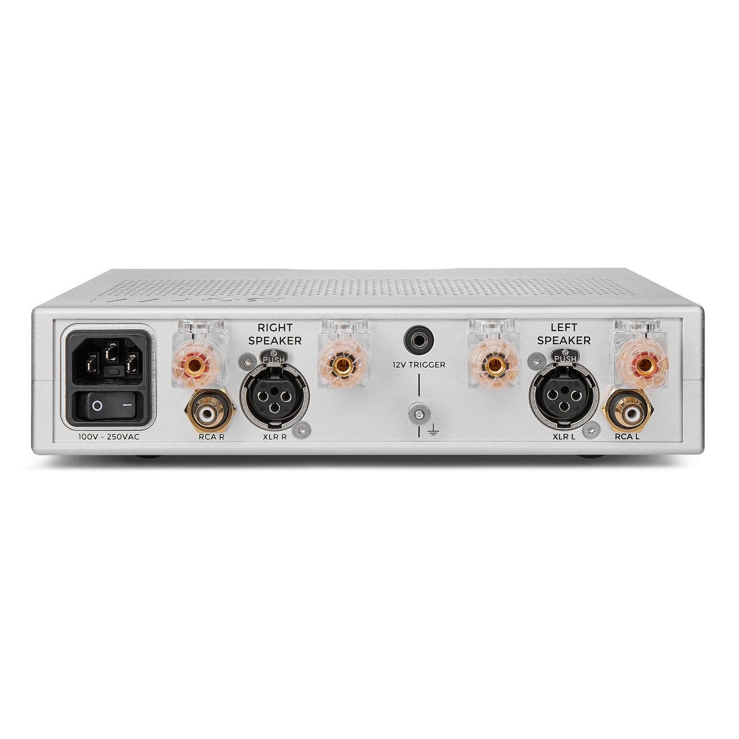 Chord BerTTi Stereo Power Amplifier - Back view, silver