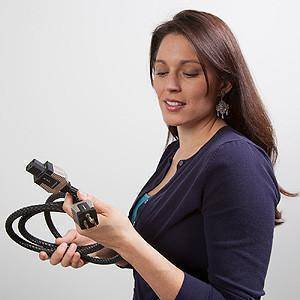 Pangea Audio AC-14XL MK II Reference Power Cord in the hands of a woman